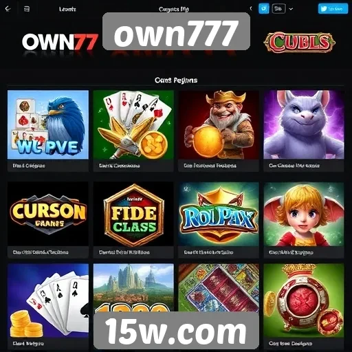 Análise da variedade de jogos no site own777